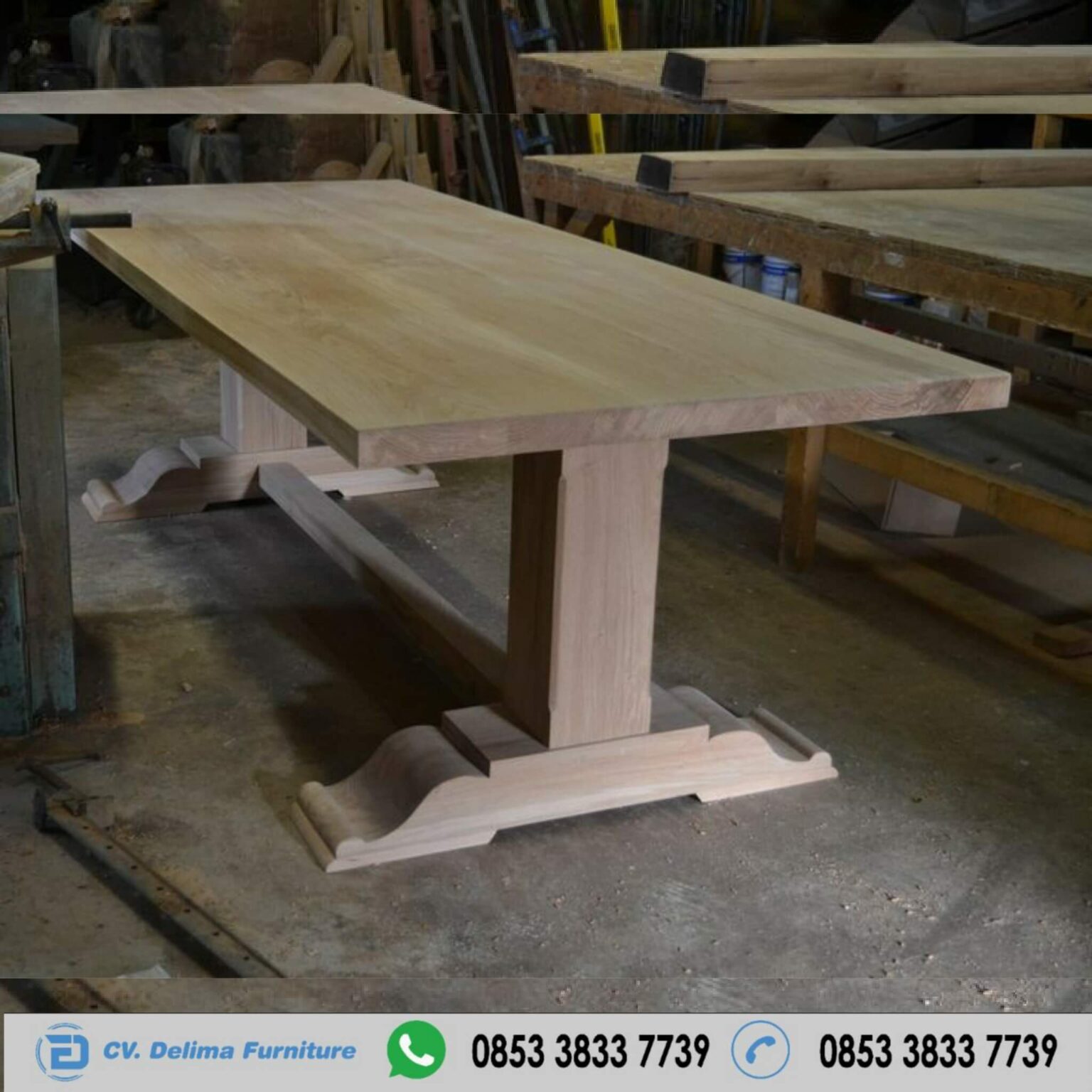Meja Makan Jati Solid Antik Minimalis Modern
