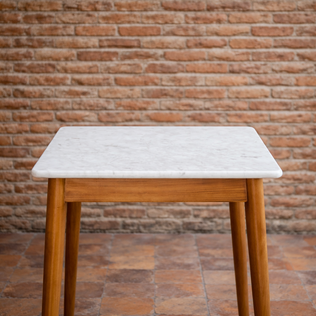 Desain Meja Cafe Top Marmer 2 Kursi Kayu Jati