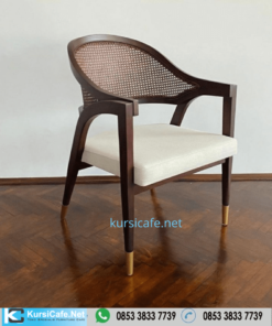 Kursi Cafe Kayu Jati Modern Rotan Chair Hermes