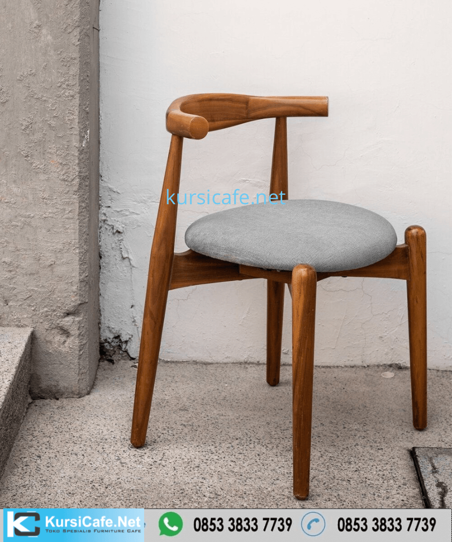 Kursi Cafe Kayu Jati Tanduk Bulat