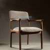 Kursi Cafe Kayu Minimalis dengan Sandaran & Armrest