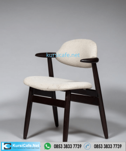 Kursi Cafe Minimalis Kayu Dudukan Sandaran Rajut