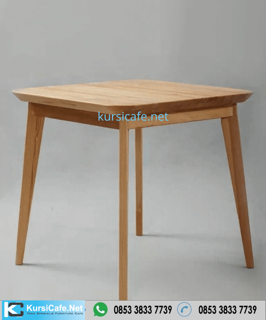 Meja Cafe kayu jati Minimalis Kotak Persegi