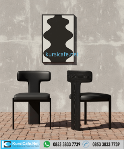 Kursi Restoran Minimalis Hitam Backrest T Shape