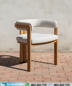 Kursi Cafe Minimalis Kayu Jati Gaya Japandi Modern