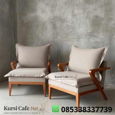 Kursi Sofa Cefe Santai Kayu Jati Jok Empuk