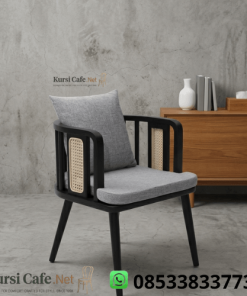Kursi Cafe Kayu Jati Jepara Accent Rotan