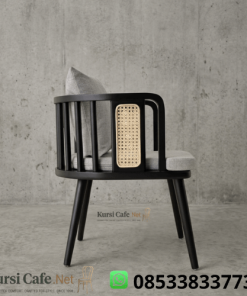 Desain Kursi Cafe Kayu Jati Jepara Accent Rotan