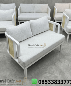 Sofa Cafe 2 Seater Warna Putih Japandi