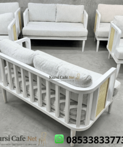 Sofa Cafe 2 Seater Warna Putih Japandi Real