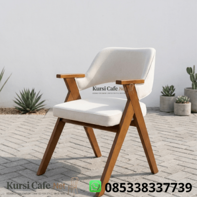 Kursi Cafe Kayu Jati Solid Model X Minimalis Terbaru 2026
