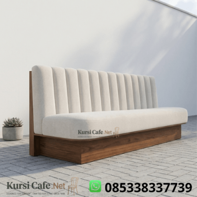 Booth Seating Cafe Jati Japandi Channel Back Premium