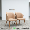 Kursi Cafe Tub Chair Kulit Sintetis Beige