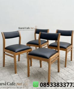 Kursi Resto Jati Scandinavian Dudukan Empuk Hitam