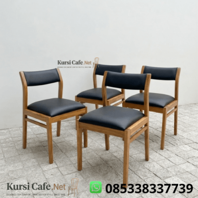 Kursi Resto Jati Scandinavian Dudukan Empuk Hitam