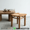 Kursi Stool Jati Anyaman Rami Minimalis