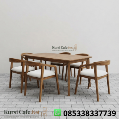 Set Meja Makan Jati 6 Kursi Minimalis