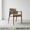 Kursi Cafe Jati Jok Krem Boucle Minimalis