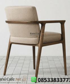 Harga Kursi Cafe Jati Jok Krem Boucle Minimalis