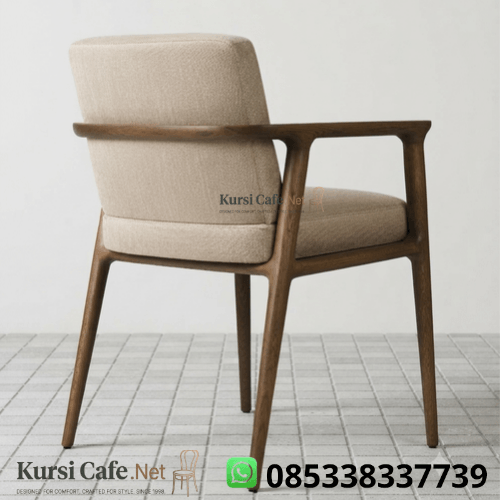 Harga Kursi Cafe Jati Jok Krem Boucle Minimalis