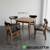 Set Meja Makan Jati 4 Kursi Hitam Minimalis